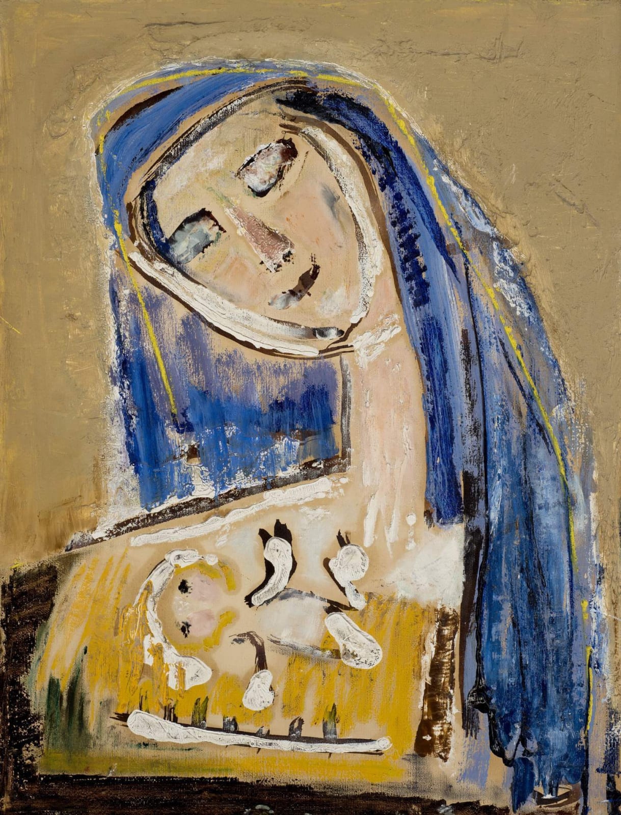 Karolina Borchardt (1905-1995) Madonna 1970 Oil on paper on board 76 x 56.5 cm POSK Art Collection To see and disocver more about this artist click here