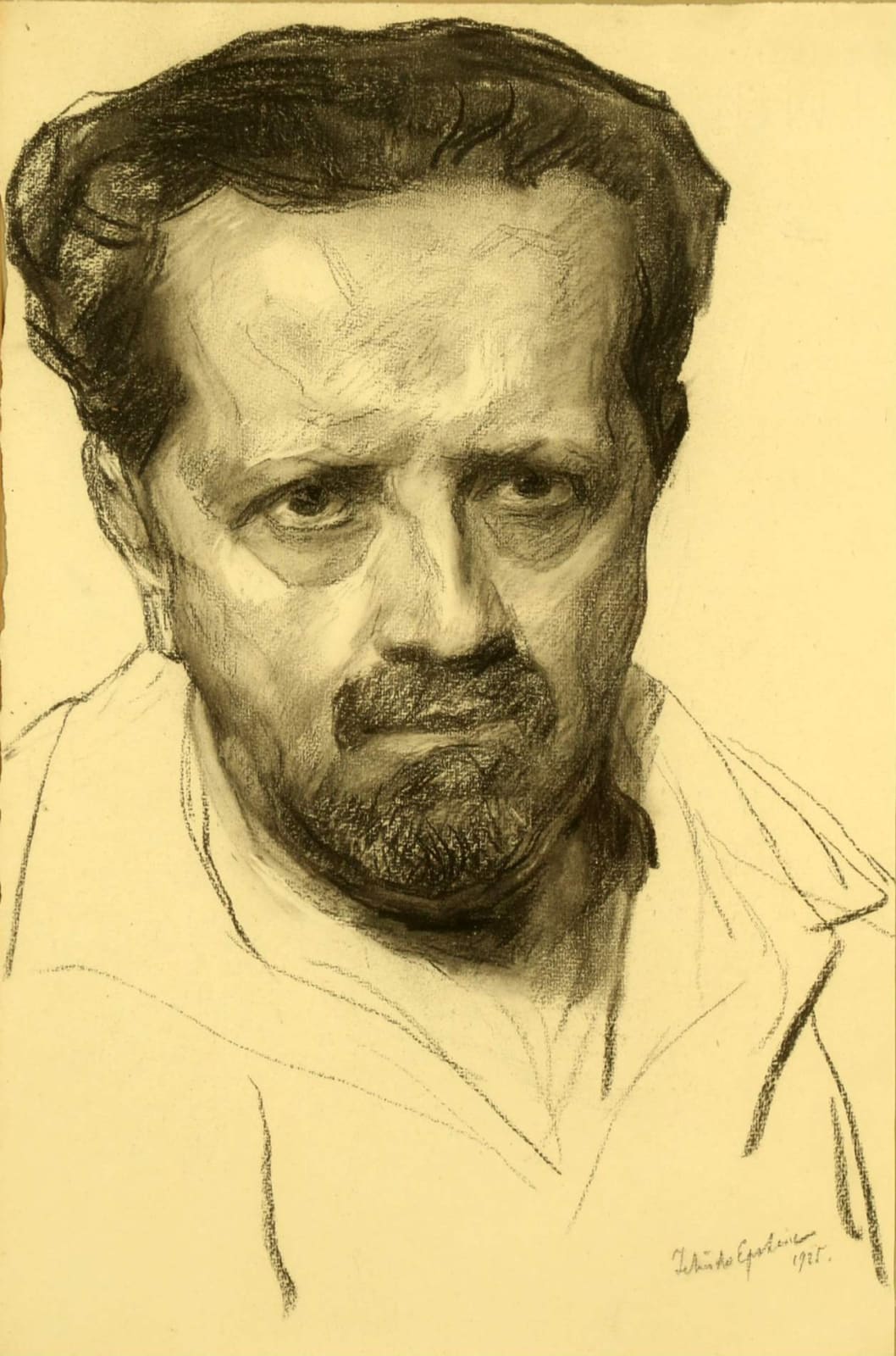Yehudo Epstein (1870-1945) Portrait of a Man 1925 Charcoal on paper 44 x 29 cm Ben Uri Collection To see and discover more about this artist click here