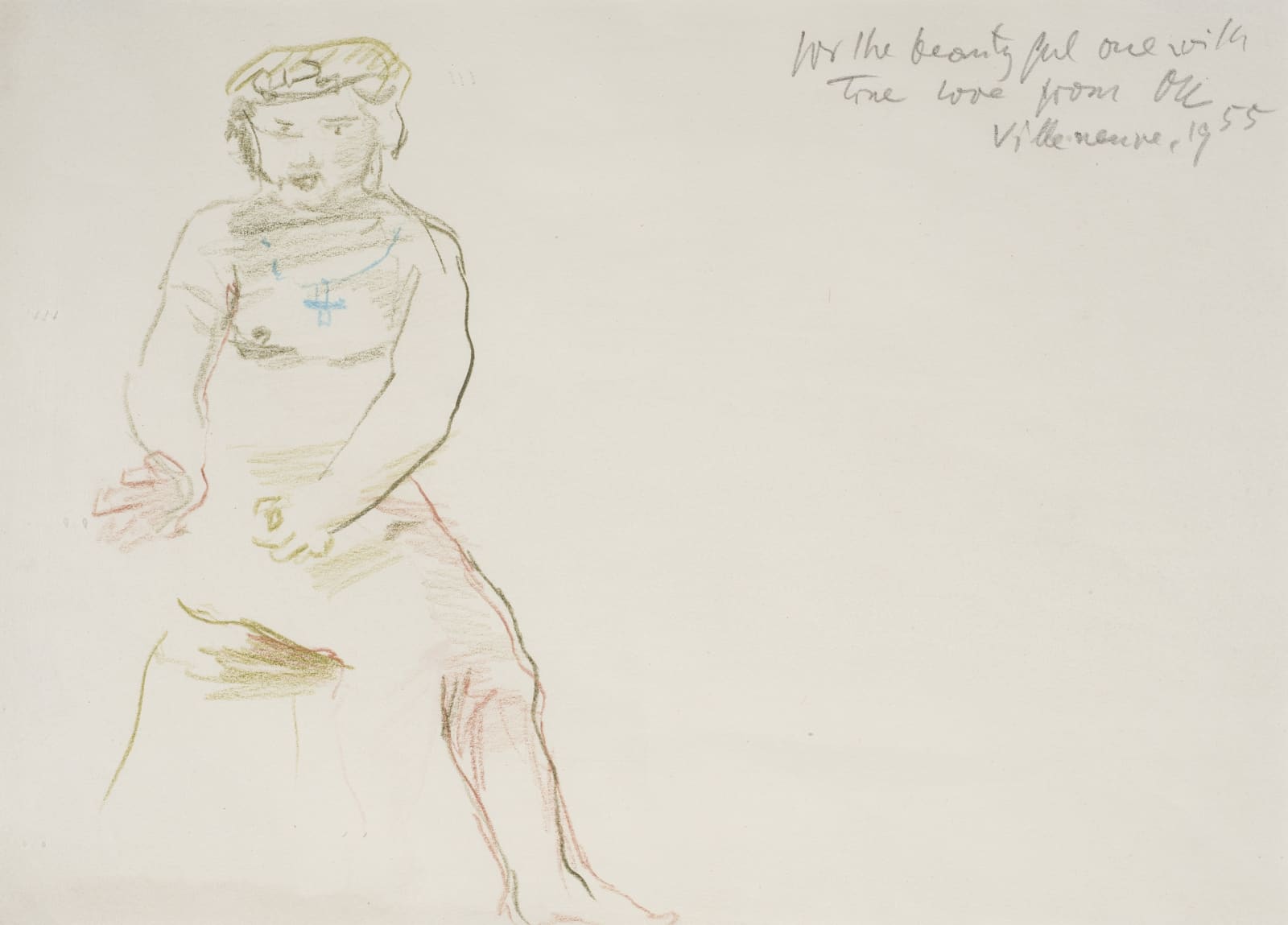 Oskar Kokoschka (1886-1980) Sketch Female Figure 1955 Coloured crayons on paper Private Collection To see and discover more about this artist click here
