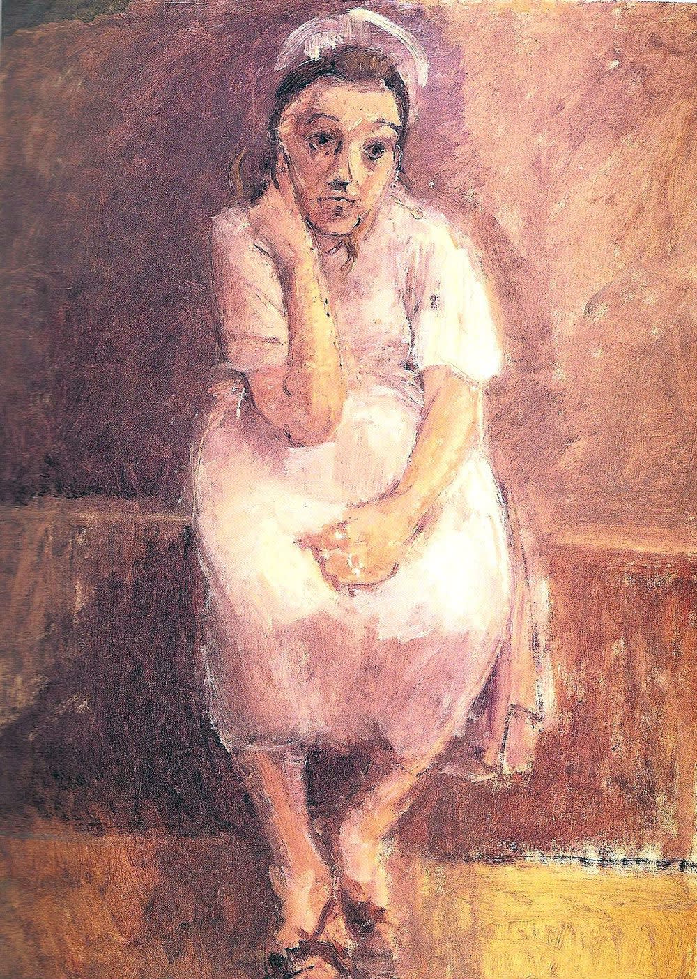 Eva Frankfurther (1930-1959) Waitress Resting c.1955 Oil on canvas 76 x 56 cm Private Collection To see and discover more about this artist click here