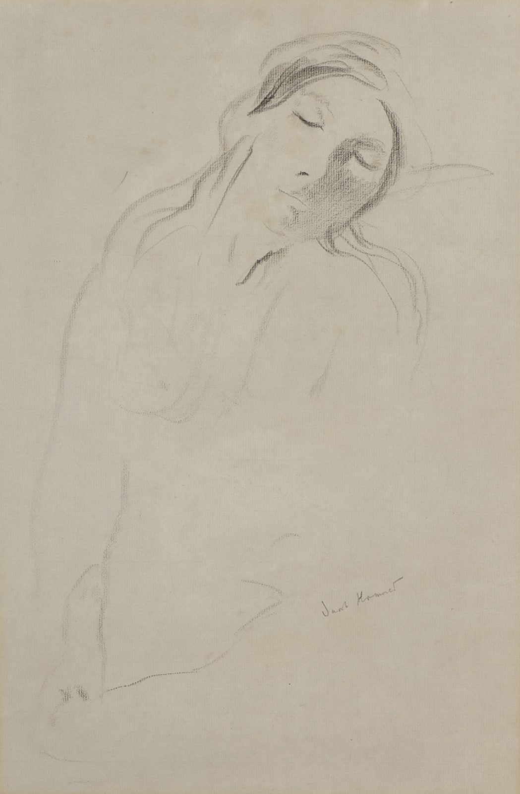 Jacob Kramer (1892-1962) Nude in Slumber c.1920 Pencil on paper 42.4 x 27.9 cm Ben Uri Collection © The William Roberts Society, London