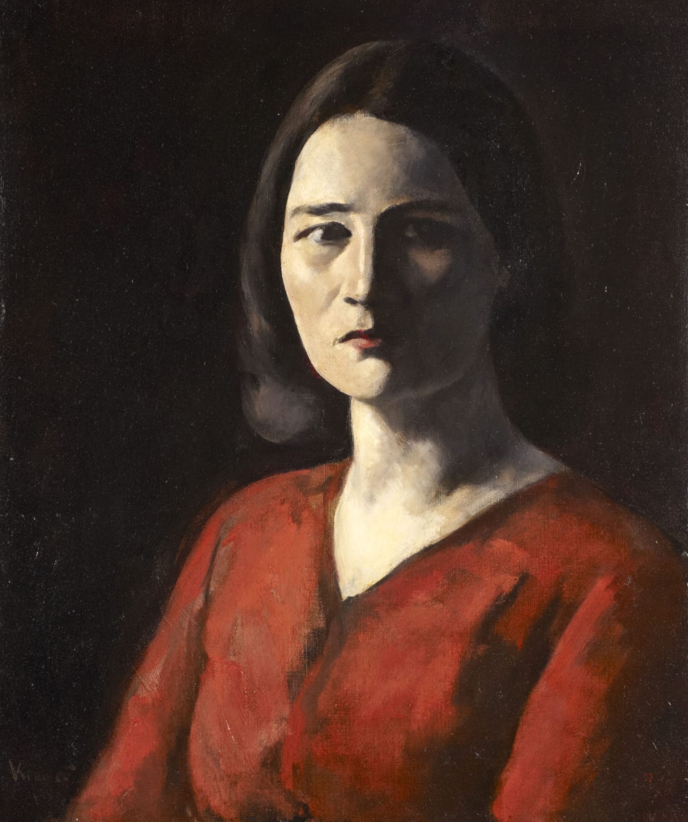 Jacob Kramer (1892-1962) Portrait of a Woman in Red (a Gypsy) c.1937 Oil on canvas 75 x 63 cm Ben Uri Collection © The William Roberts Society, London