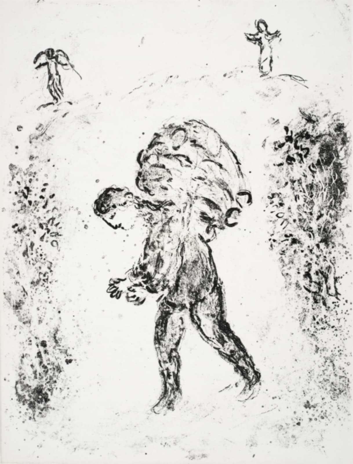 Marc Chagall (1887-1985) Ferdinand hauling firewood (Series: Shakespeare The Tempest) 1975 Lithograph 42.5 x 32.5 cm Ben Uri Collection © Marc Chagall estate To see and discover more about this artist click here