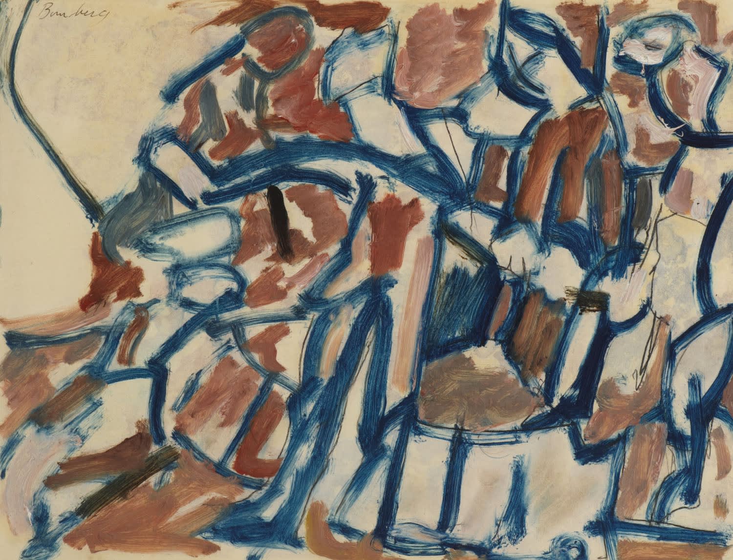 David Bomberg (1890-1957) Ghetto Theatre Study c.1920 Oil and pencil on paper on board 31 x 41.5 cm Ben Uri Collection © David Bomberg estate To see and discover more about this artist click here