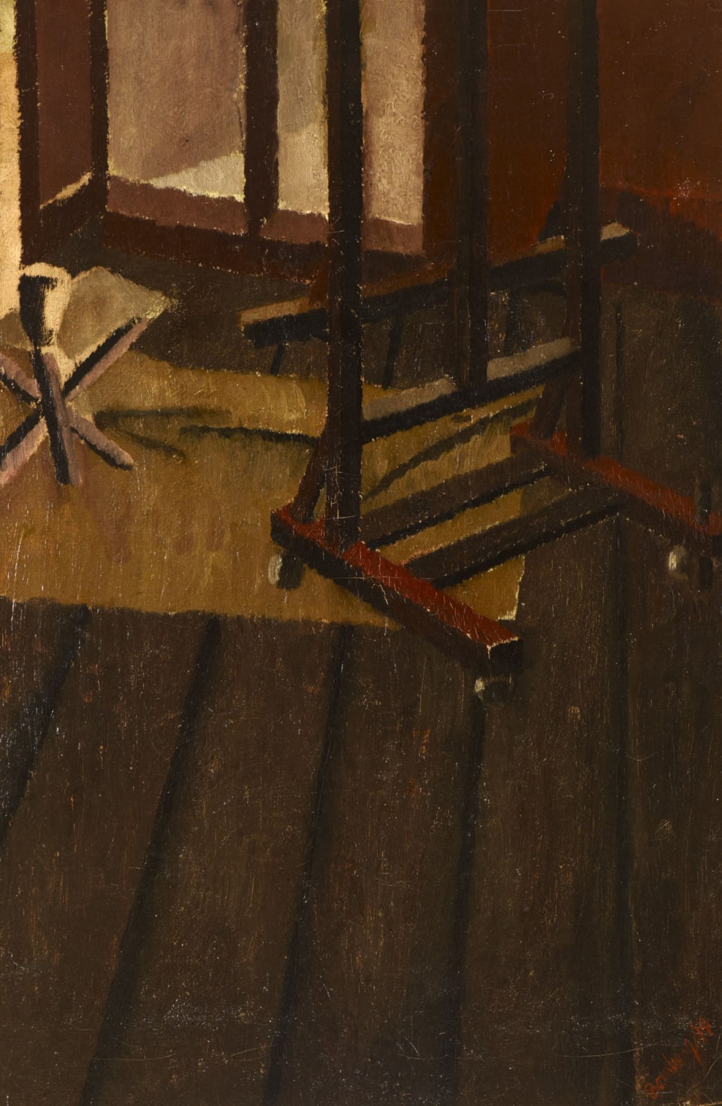 David Bomberg (1890-1957) The Studio 1919 Oil on board 74.3 x 49 cm Ben Uri Collection © David Bomberg estate To see and discover more about this artist click here