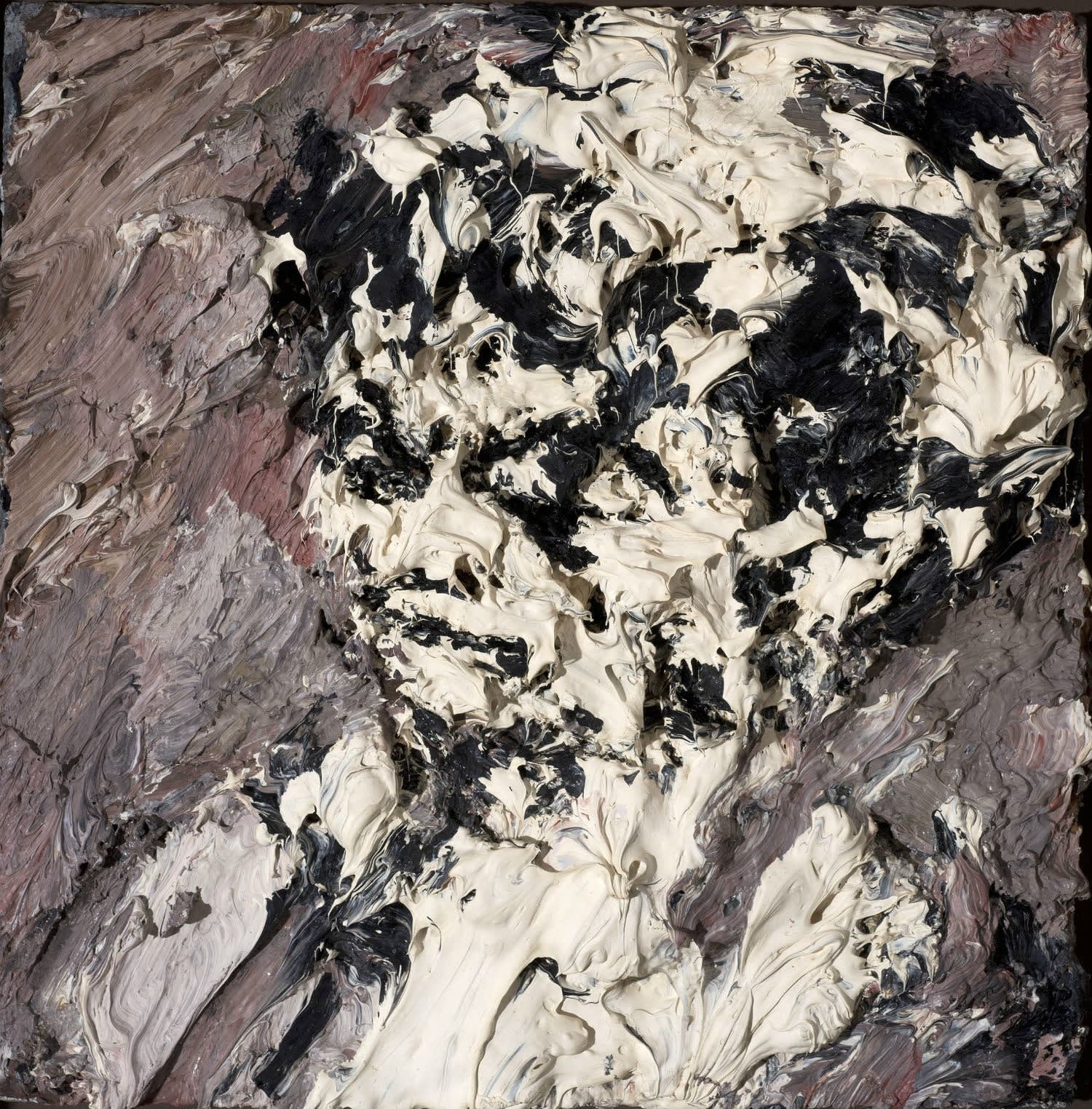 Frank Auerbach (1931-) Head of Helen Gillespie c. 1962-64 Oil on board 29.2 x 29.2 cm On loan to the Ben Uri Collection until 2022 © Frank Auerbach, courtesy Marlborough Fine Art To see and discover more about this artist click here