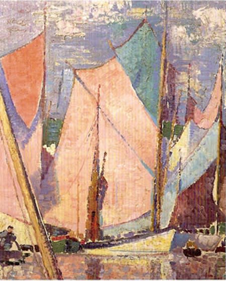 Alfred Wolmark (1877-1961) Boats, Concarneau c.1911 Oil on canvas 46 x 37.5 cm Private Collection © Alfred Wolmark estate To see and discover more about this artist click here