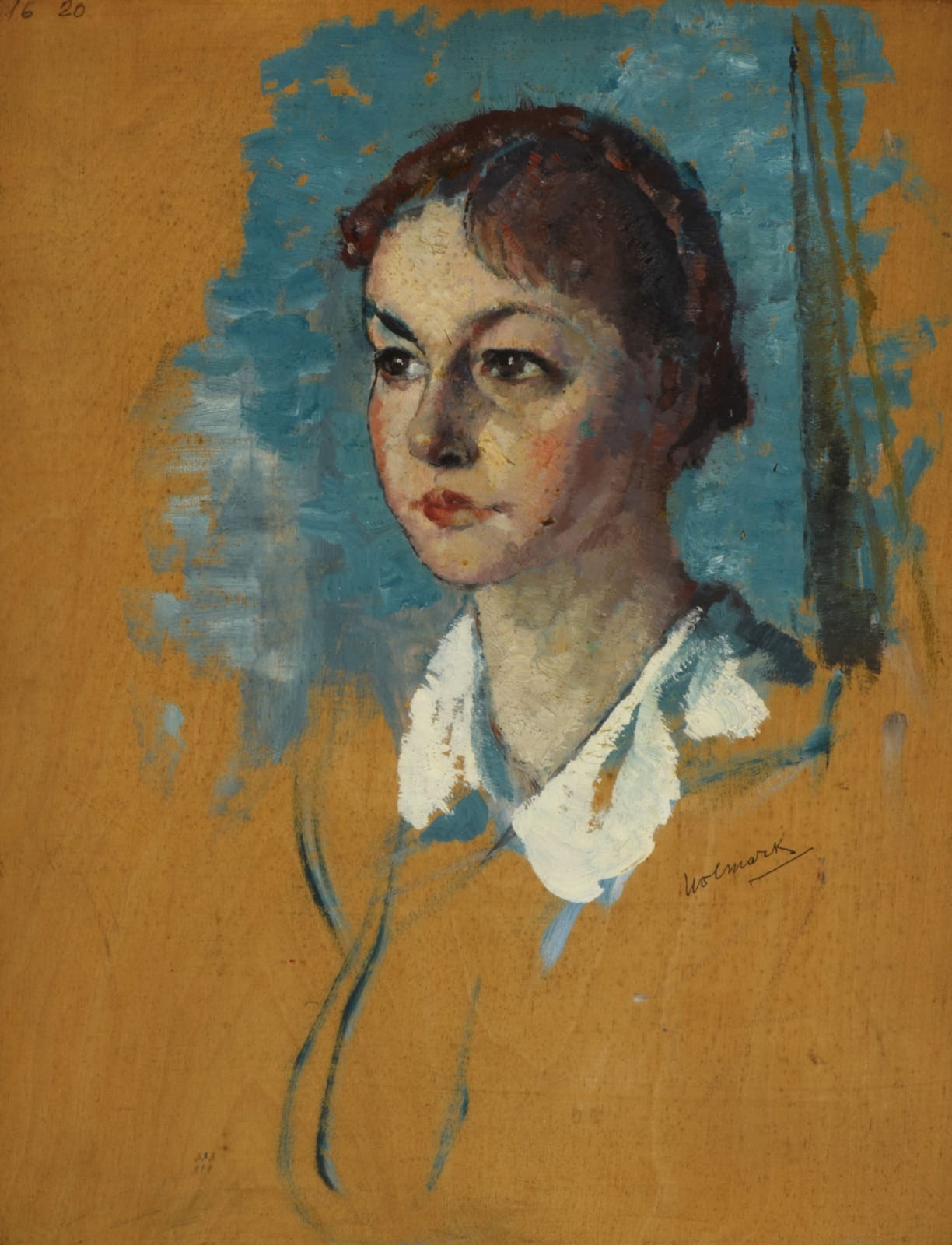 Alfred Wolmark (1877-1961) Portrait Sketch of a Girl n.d. Oil on panel 76 x 63 cm Ben Uri Collection © Alfred Wolmark estate To see and discover more about this artist click here