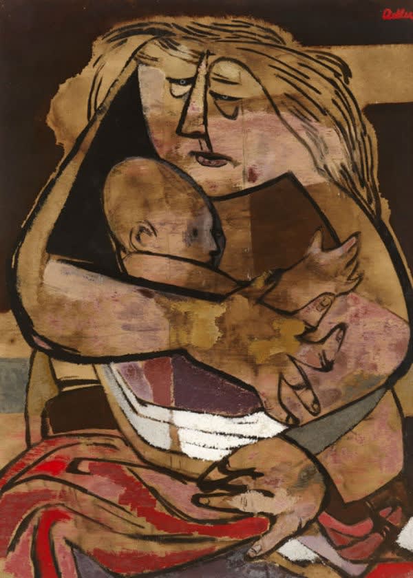 Jankel Adler (1895-1949) Mother and Child 1941 Oil on canvas 78.1 x 57.1 cm Ben Uri Collection On long-term loan from a Private Collection To see and discover more about this artist click here