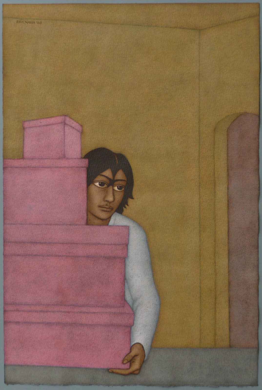 Shanti Panchal (c.1950s-) Trading Things 2007 Watercolour on paper 56 x 38 cm Courtesy of the Artist © Shanti Panchal 2020 To see and discover more about this artist click here