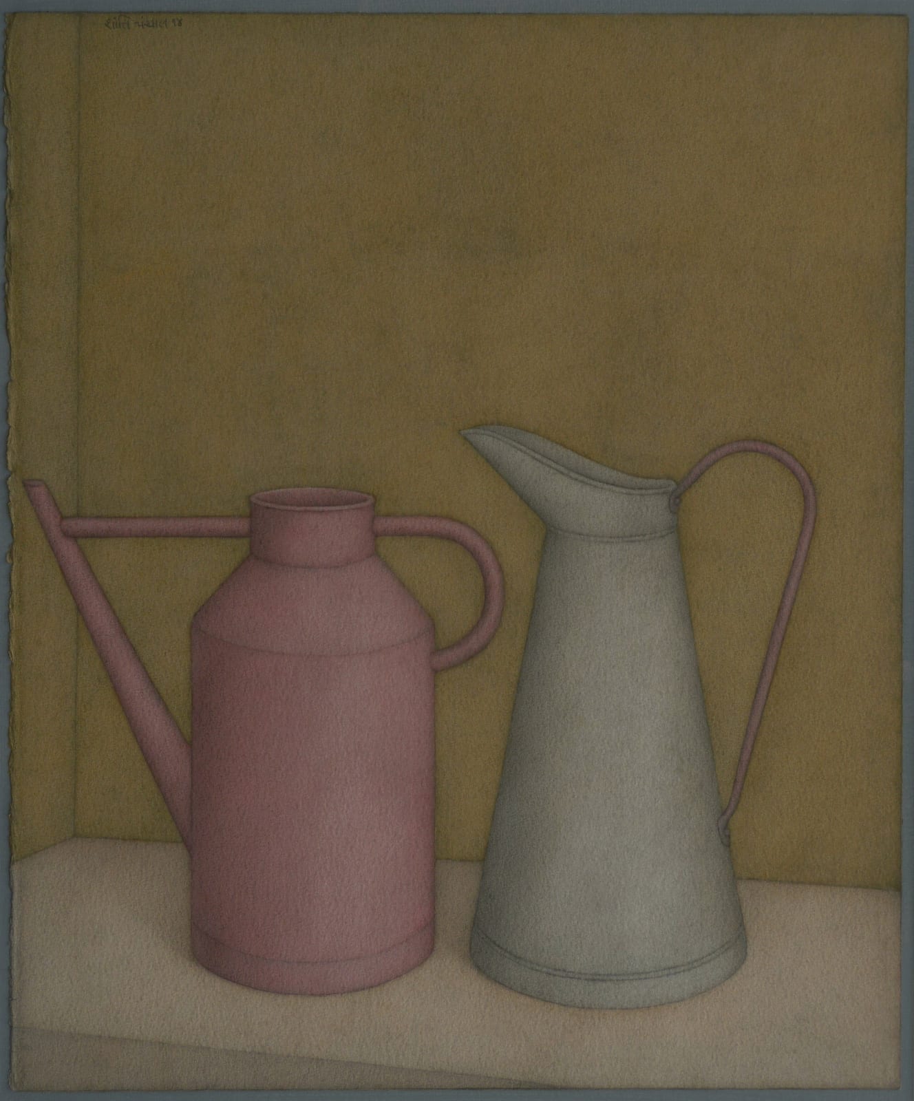 Shanti Panchal (c.1950s-) Watering Cans 2014 Watercolour on paper 60 x 50 cm Courtesy of the Artist © Shanti Panchal 2020 To see and discover more about this artist click here