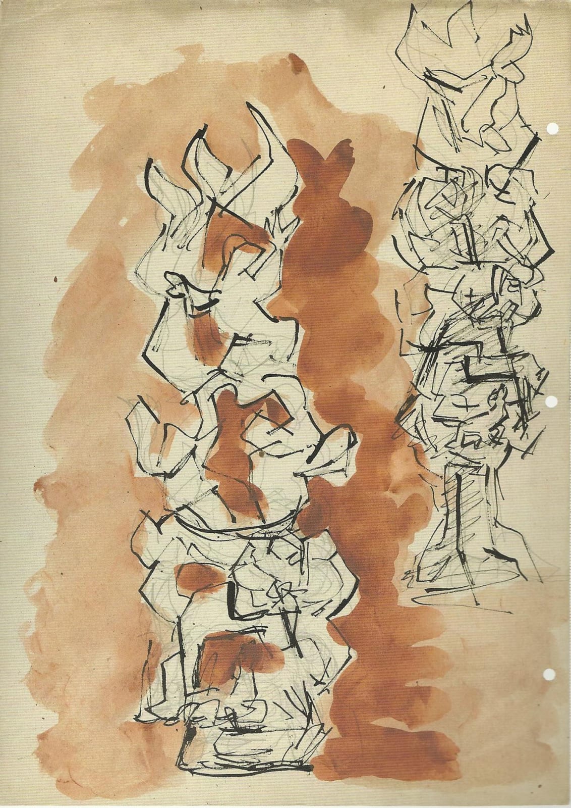 Jacques Lipchitz (1891-1973) Study for Between Heaven and Earth 1971-72 Pen and ink and wash on paper 43 x 31 cm Ben Uri Collection © Jacques Lipchitz estate To see and discover more about this artist click here