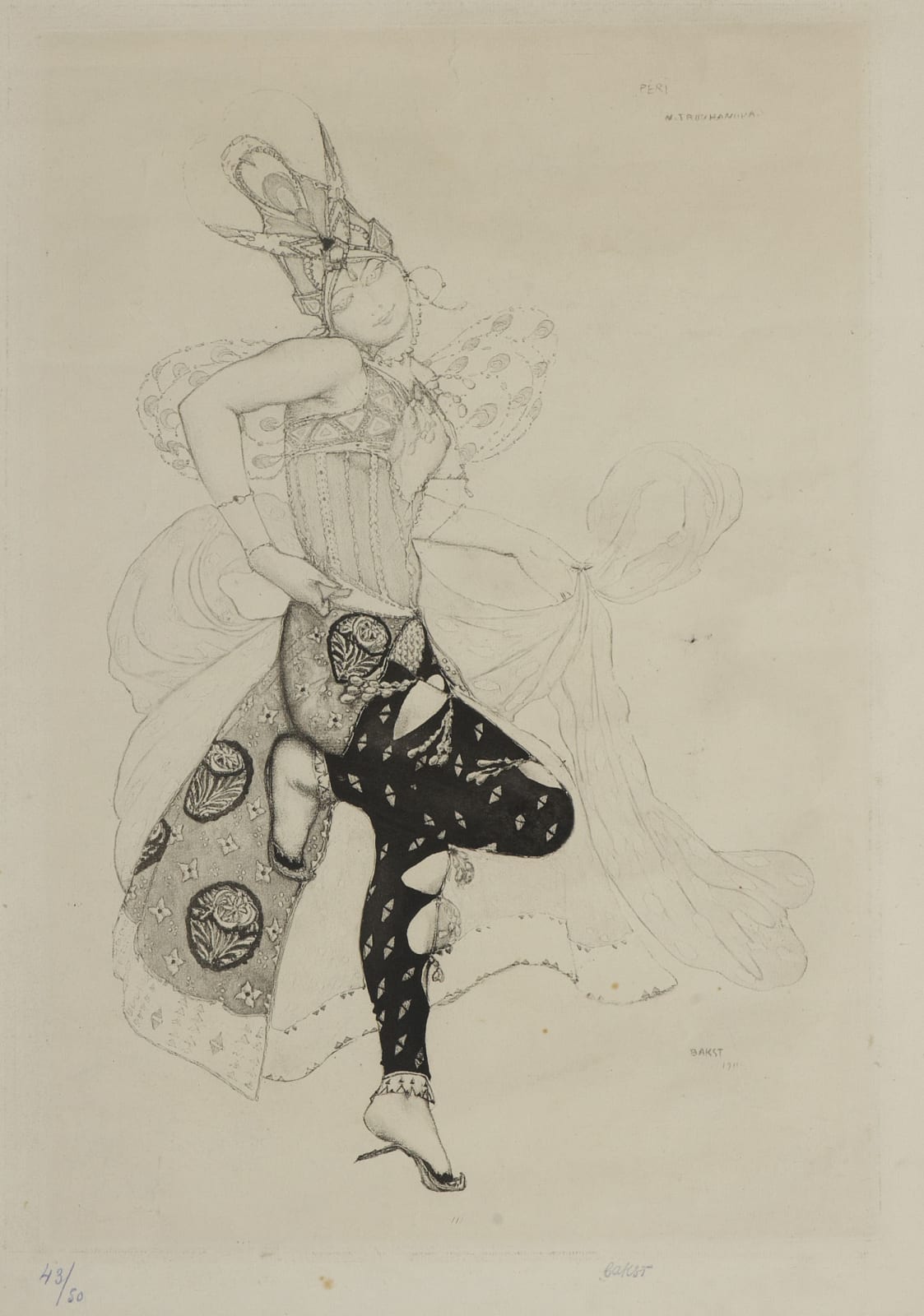 Léon Bakst (1866-1924) La Péri 1911 Lithograph on paper 55 x 38 cm Ben Uri Collection To see and discover more about this artist click here