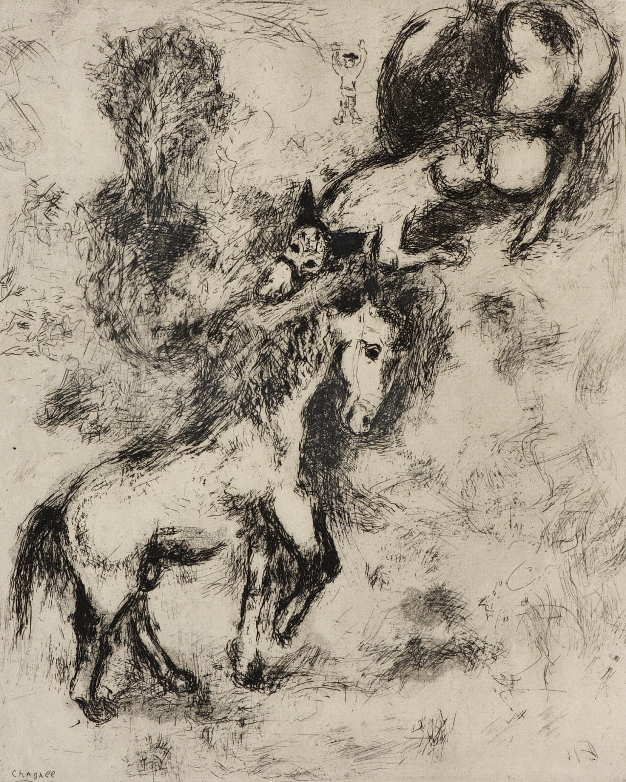 Marc Chagall (1887-1985) Le cheval et l'âne (The Horse and the Donkey) 1952 Etching on Montval paper 29.5 x 23.5 cm Ben Uri Collection © Marc Chagall estate To see and discover more about this artist click here