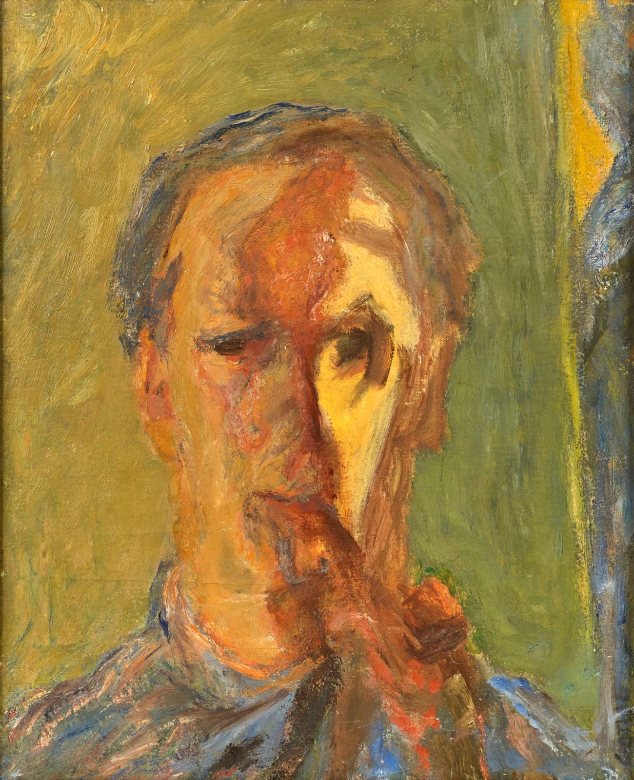 Henryk Gotlib (1890-1966) Self Portrait with Pipe c.1950-52 Oil on canvas 44 x 35 cm Ben Uri Collection © Anne Dockery