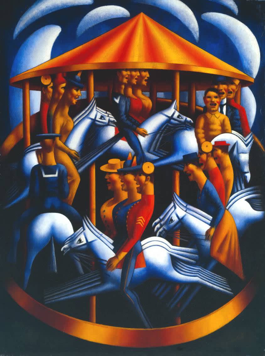 Mark Gertler (1891-1939) Merry-Go-Round 1916 Oil on canvas 189.2 x 142.2 cm Tate © Mark Gertler estate To see and discover more about this artist click here
