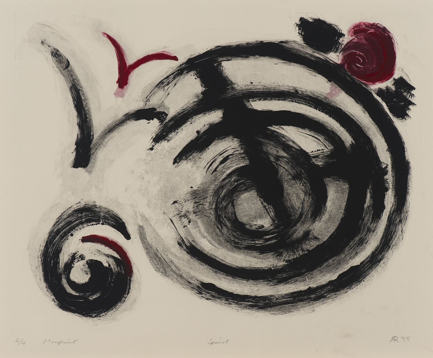 Annette Rowdon (1931-1996) Spiral 1985 Monoprint 37 x 66.5 cm Ben Uri Collection © Annette Rowdon estate To see and discover more about this artist click here