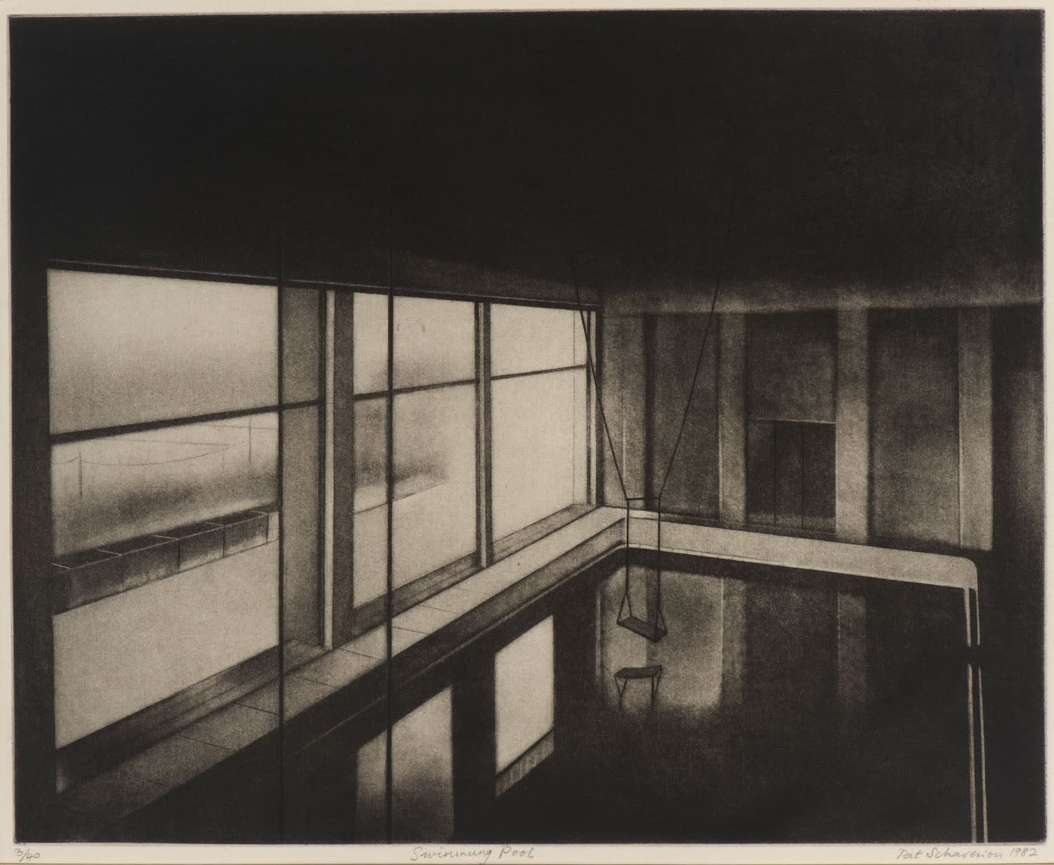 Pat Schaverien (1951-) The Swimming Pool 1982 Etching and aquatint on paper 32 x 40 cm Ben Uri Collection © Pat Schaverien To see and discover more about this artist click here