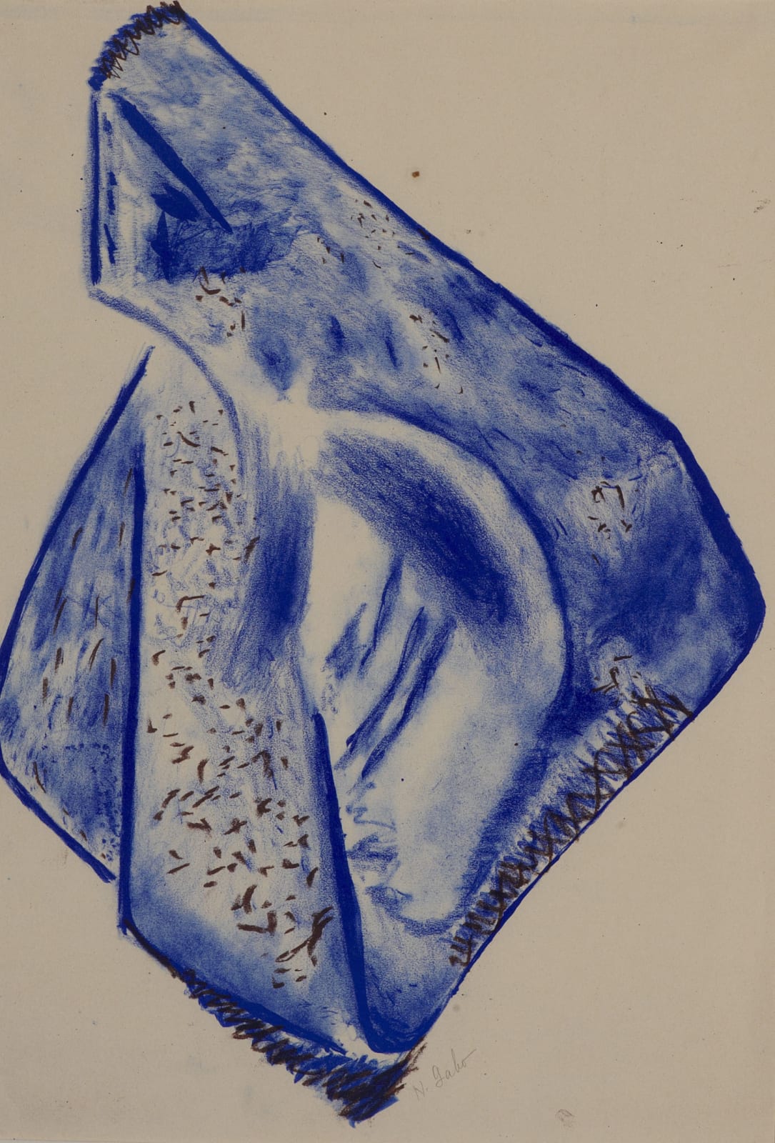 Naum Gabo (1890-1977) Opus XIX (Composition in Blue) 1969 Lithograph on paper 44.4 x 31 cm Ben Uri Collection © Naum Gabo estate To see and discover more about this artist click here