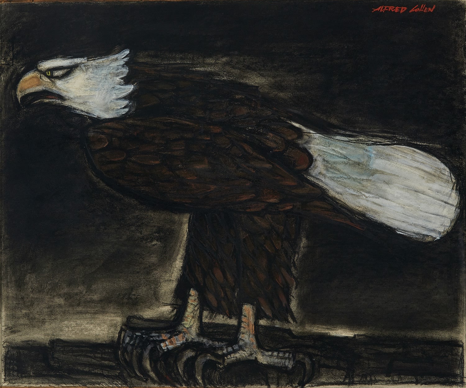 Alfred Cohen (1920-2001) National Symbol 1988 Charcoal, crayon and chalk 62.2 x 74.9 cm © Estate of Alfred Cohen 2020