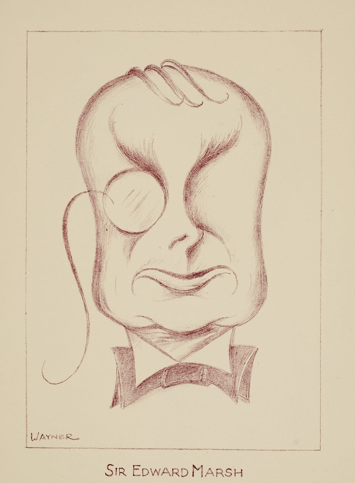 Mark Wayner (1888-1980) Sir Edward Marsh c.1940 Stone lithograph on paper 35.5 x 24 cm Ben Uri Collection © Mark Wayner estate To see and discover more about this artist click here