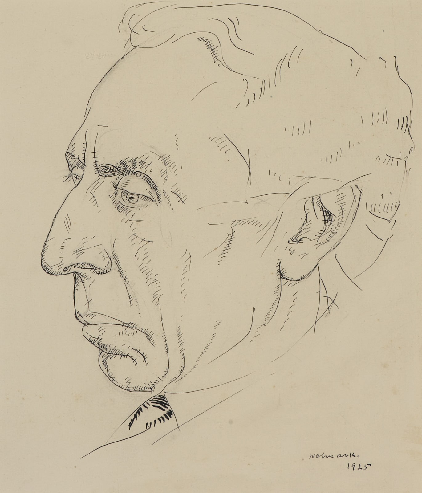 Alfred Wolmark (1877-1961) Portrait of Israel Zangwill 1925 Pen and ink on paper 24 x 21 cm Ben Uri Collection © Alfred Wolmark estate To see and discover more about this artist click here