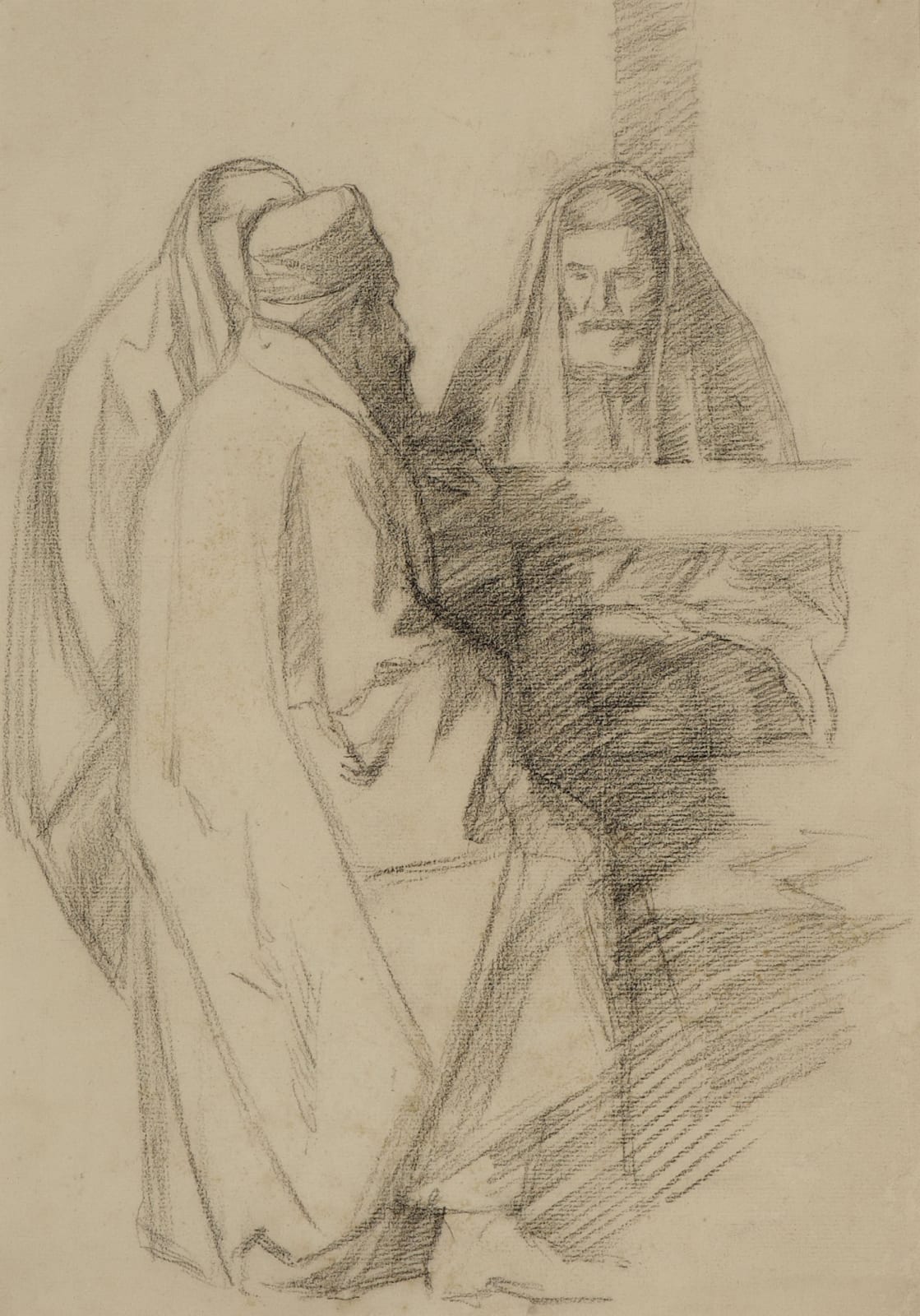 William Rothenstein (1872-1945) Talmudic Discussion c. 1905 Pencil on paper 37 x 25.5 cm Ben Uri Collection To see and discover more about this artist click here