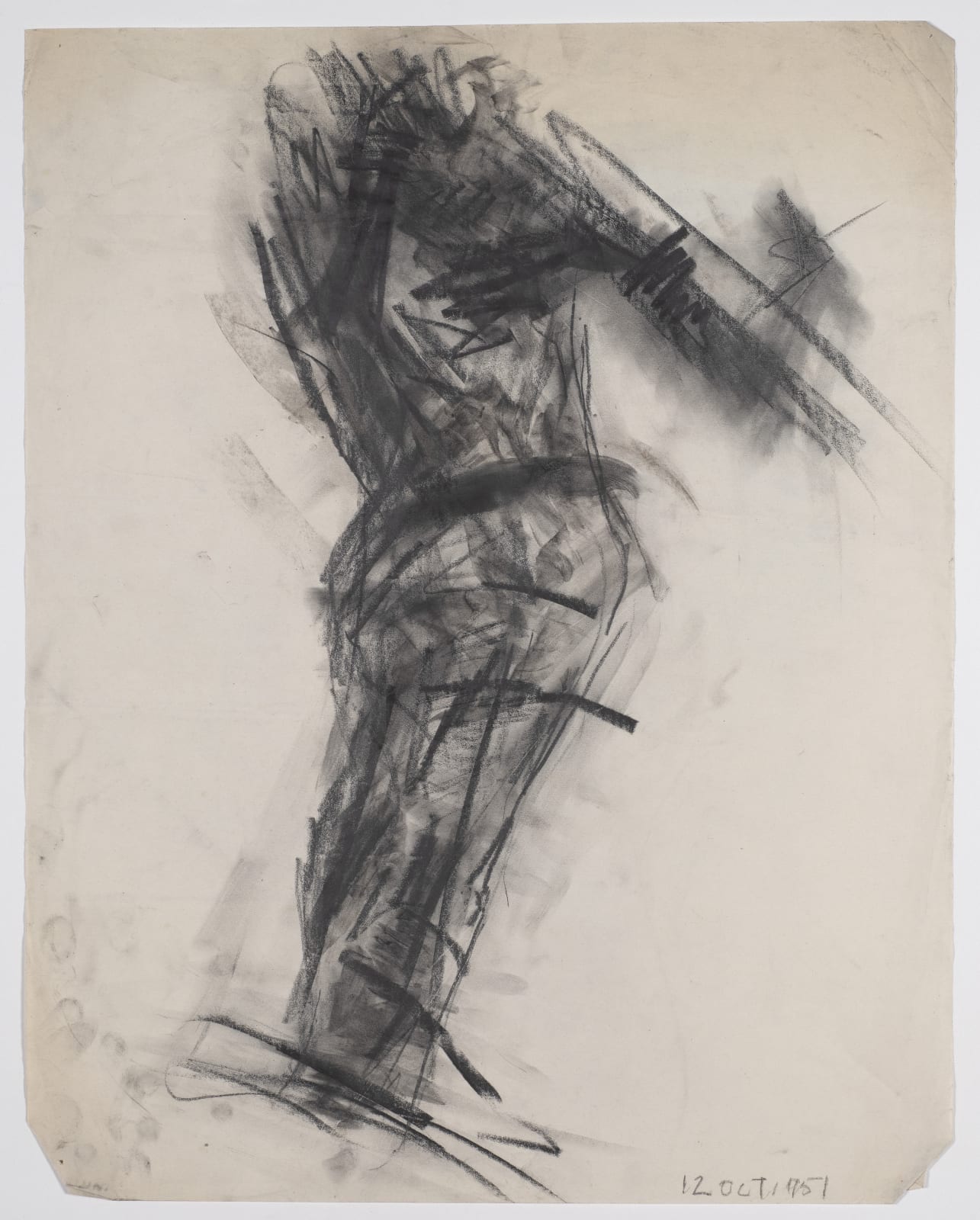 Untitled, 12th October 1951 Charcoal on paper 56.5 x 44cm The Gustav Metzger Foundation
