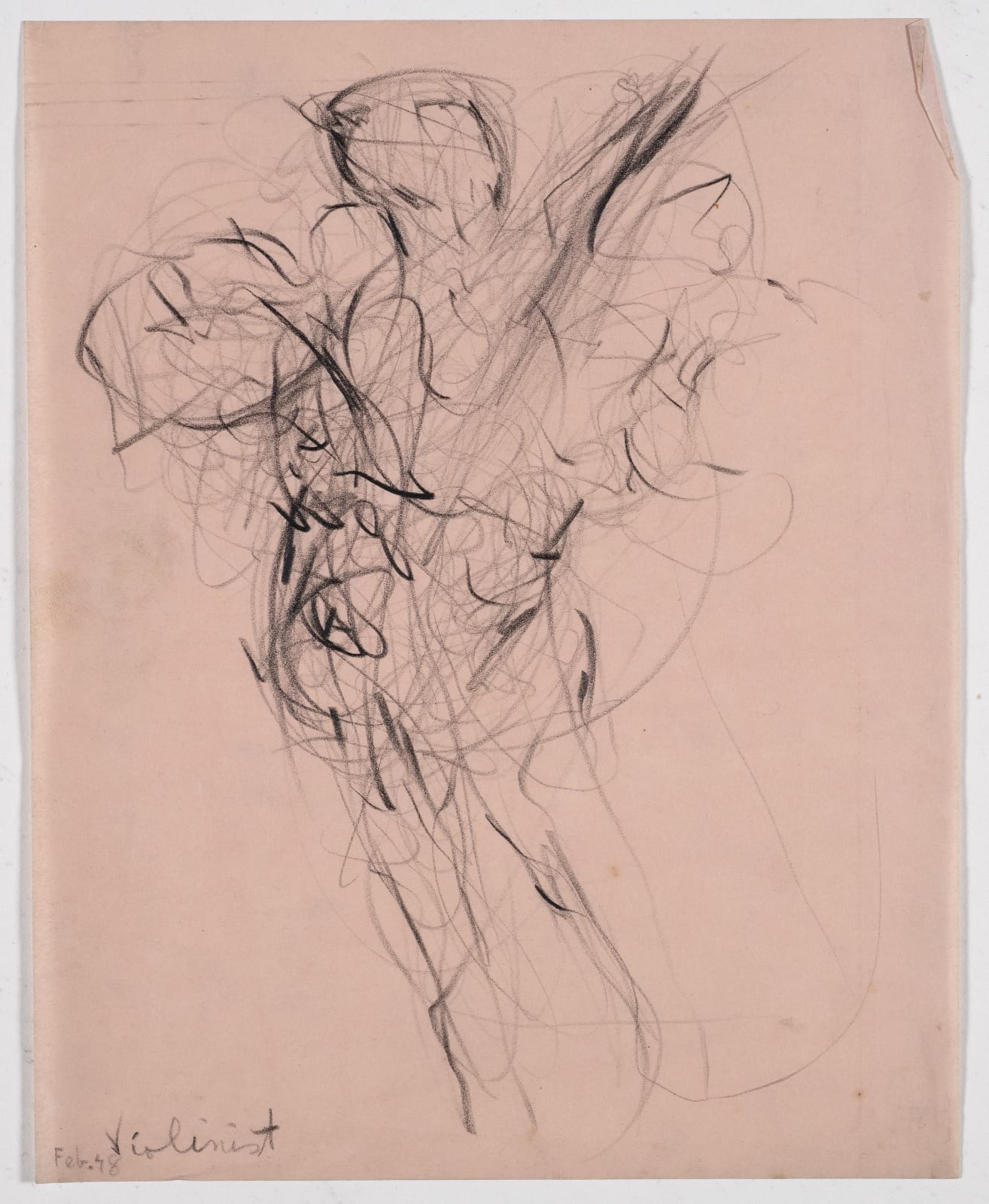Violinist, February 1948 Pencil on paper 25.5 x 20.4cm The Gustav Metzger Foundation