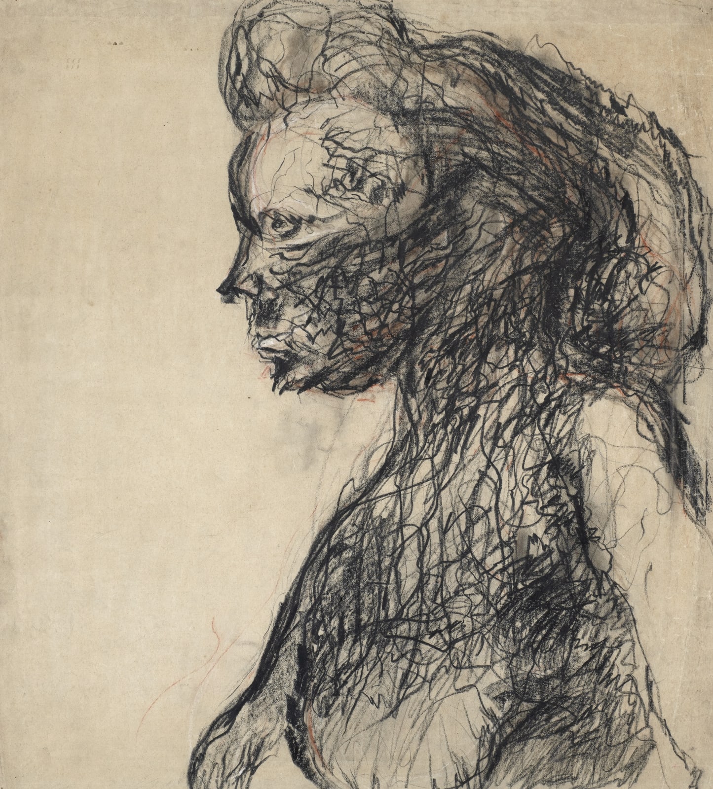 Portrait, 1948-49 Pencil and crayon on paper 67 x 60cm The Gustav Metzger Foundation.
