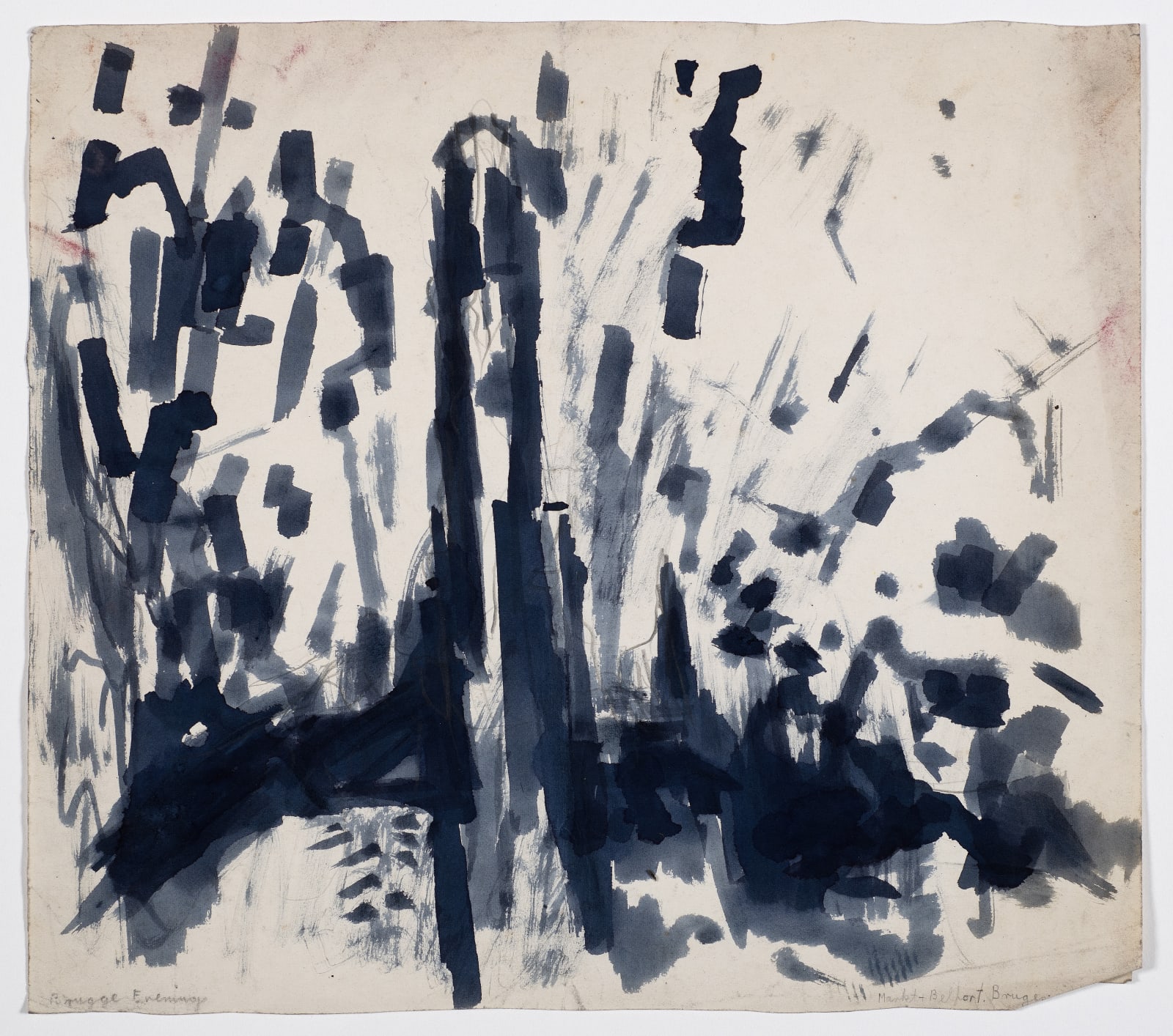 Bruges, evening,c. 1948-49 Ink on paper 31 x 35cm The Gustav Metzger Foundation