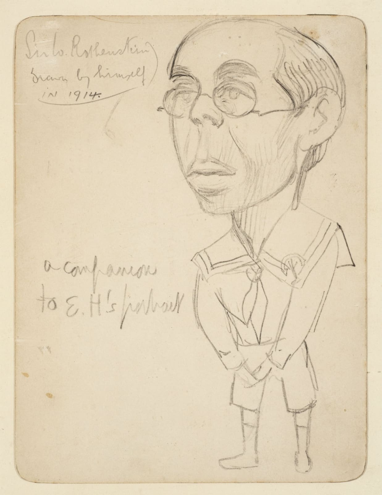 William Rothenstein (1872-1945) Self Portrait 1914 Pencil on paper 15.24 x 11.43 cm Ben Uri Collection To see and discover more about this artist click here