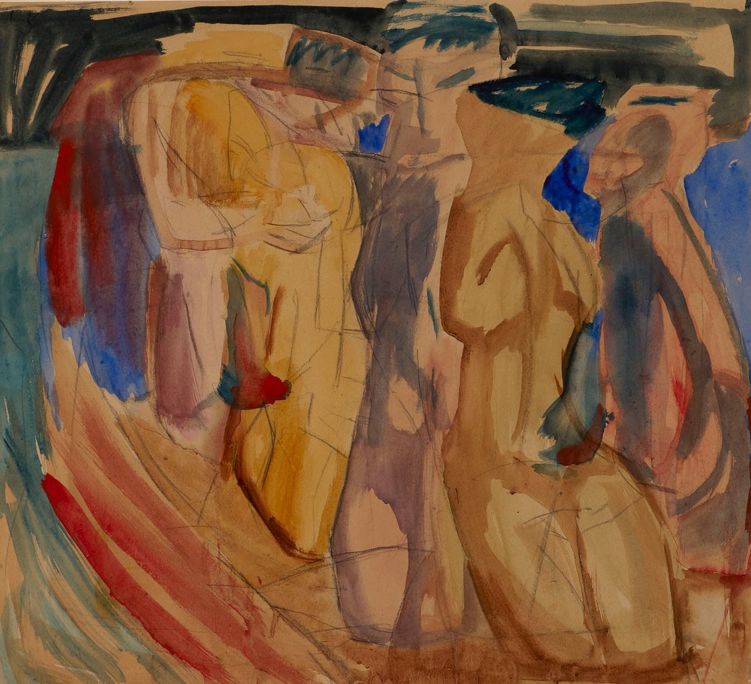 David Bomberg (1890-1957) Figure Composition n.d. Pencil and watercolour on paper 51 x 56 cm Ben Uri Collection © David Bomberg estate MLA Acceptance in lieu accepted by HM Government in lieu of Inheritance tax and allocated to the Ben Uri Gallery, 2010