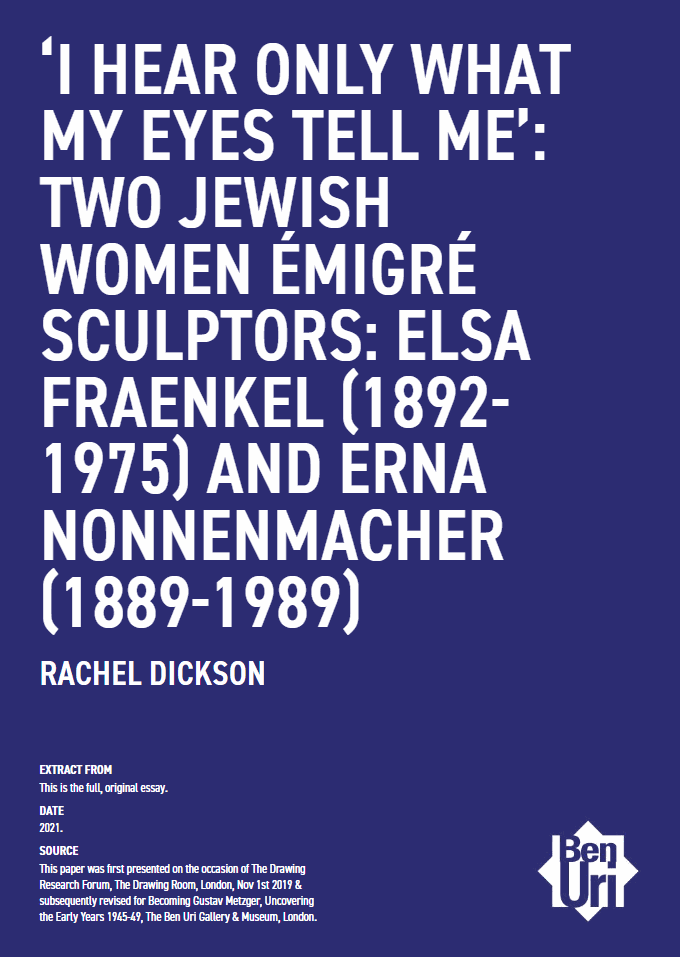 Two Jewish Women Emigre Sculptors by Rachel Dickson Read it here