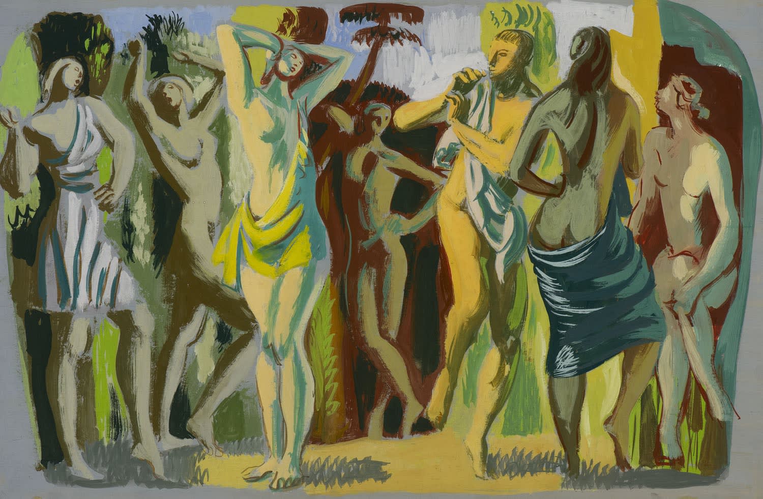 Hans Feibusch (1898-1998) The Dance c.1950 Gouache on paper 48.5 x 75 cm Ben Uri Collection © Hans Feibusch estate