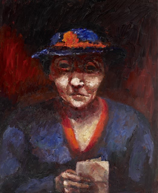 Else Meidner (1884-1966) Woman with Hat n.d. Oil on canvas 94 x 79 cm Ben Uri Collection © Else Meidner Estate