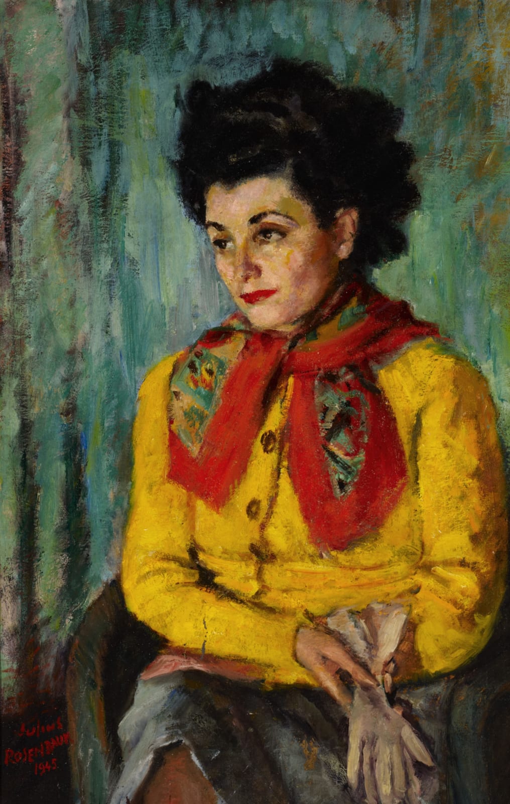 Julius Rosenbaum (1897-1956) Portrait of Charlotte 1945 Oil on canvas 80 x 52 cm Ben Uri Collection © Julius Rosenbaum estate To see and discover more about this artist click here