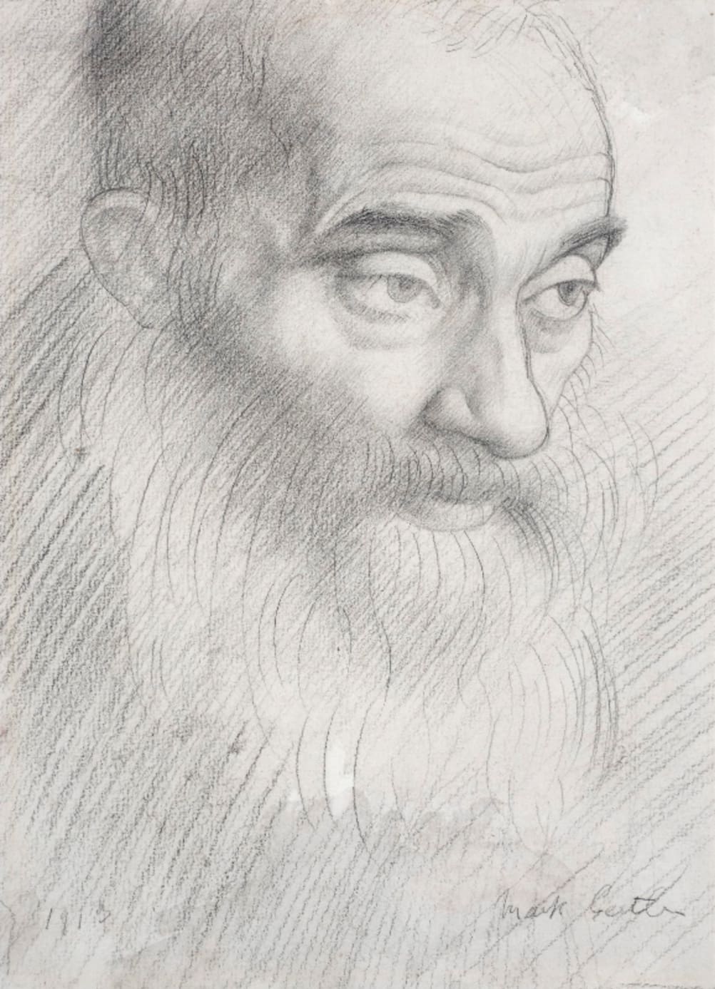 Mark Gertler (1891-1939) Head of an Old Man 1913 Pencil on paper 29.5 x 21.5 cm Private Collection To see and discover more about this artist click here