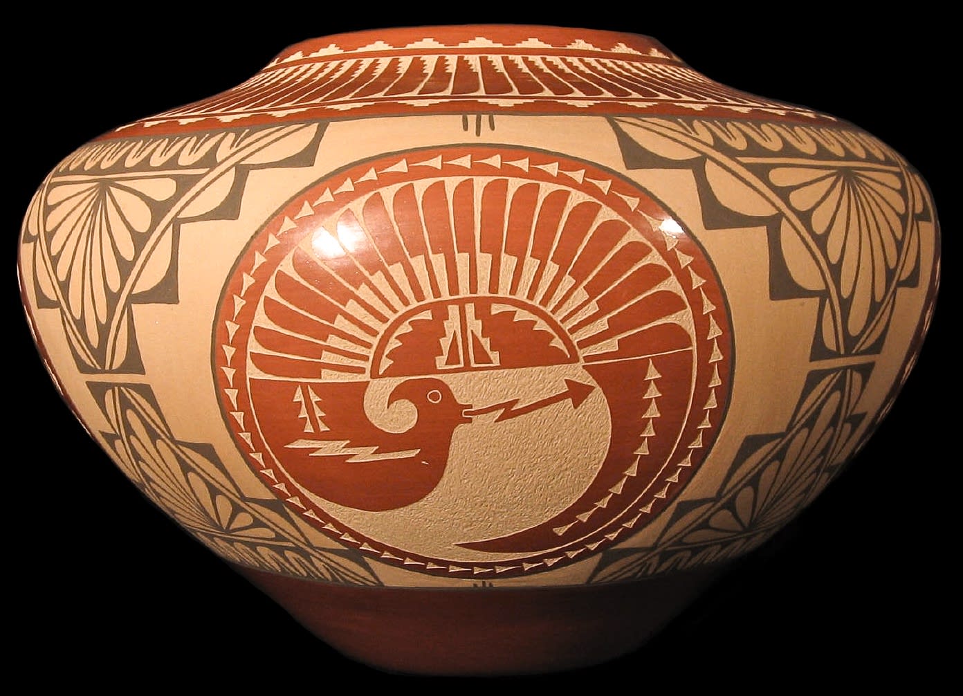 Alvina Yepa , Jemez Pueblo Incised Redware Pot, c. 1998