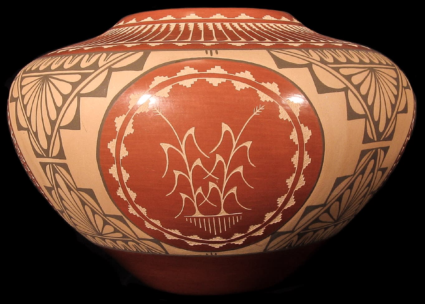 Alvina Yepa , Jemez Pueblo Incised Redware Pot, c. 1998