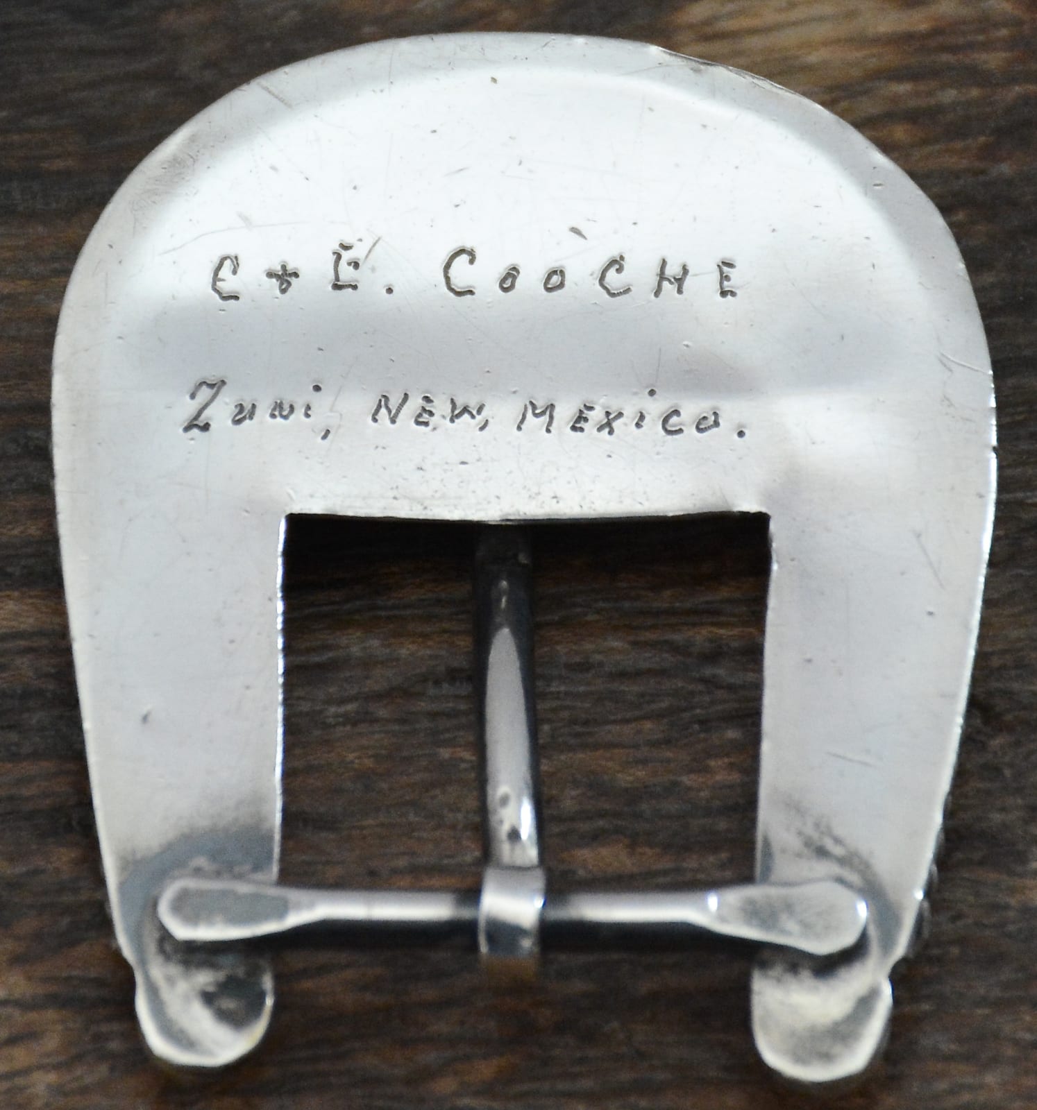 Celestine & Elizabethe Cooche, Classic Vintage Zuni Inlaid Ranger Buckle Set By Lapidary Masters Celestine & Elizabeth Cooche , c. 1970s