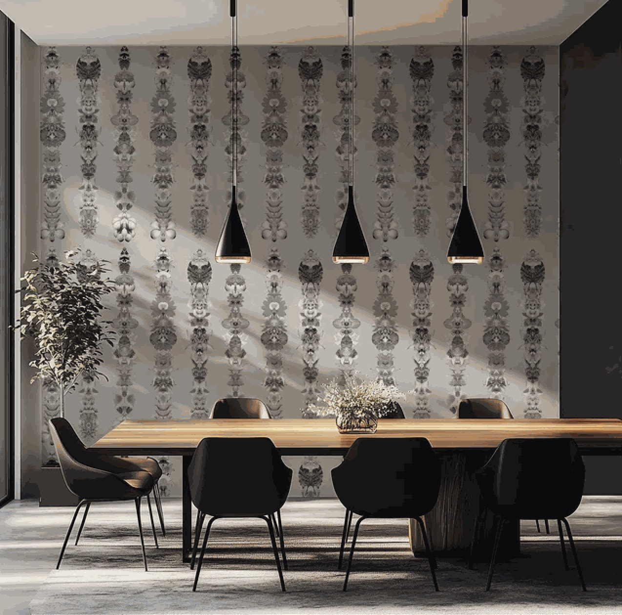 Carlos Betancourt, BETANCOURT Wallpaper and Murals series for CASAMONTE, Totems for Light series, 2025
