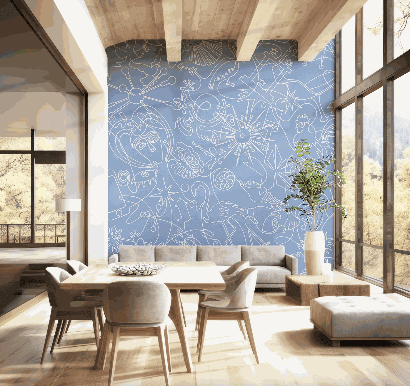 Carlos Betancourt, BETANCOURT Wallpaper and Murals series for CASAMONTE, One-Line series , 2025