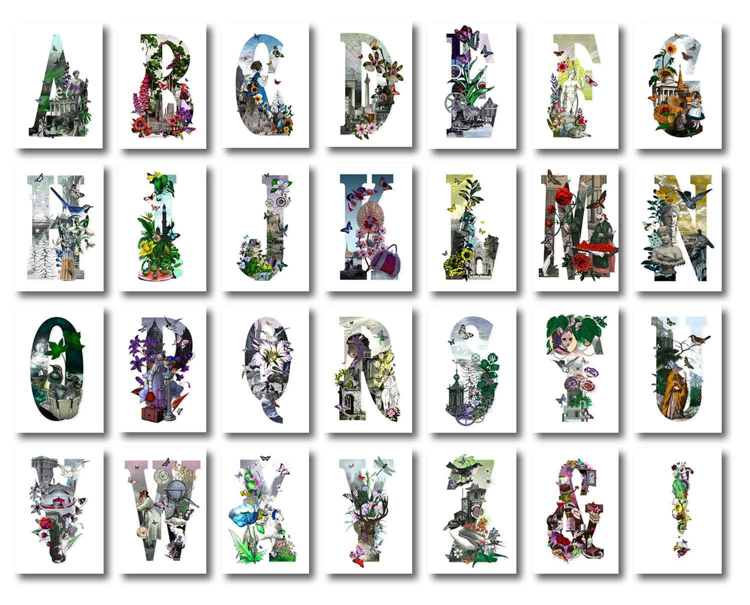 Kristjana S Williams , Letter Spectrum Bokstafir A3 Size Art Prints