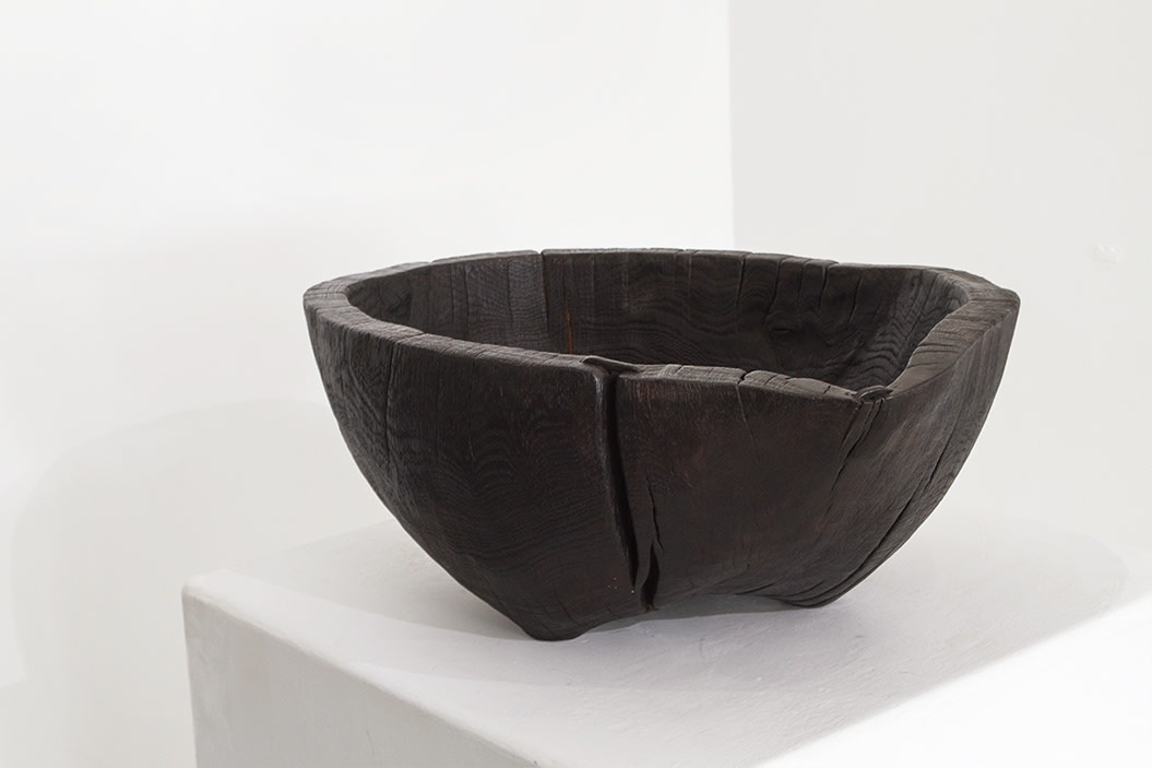 Maxim Hastings, Charred oak with staples, 2020