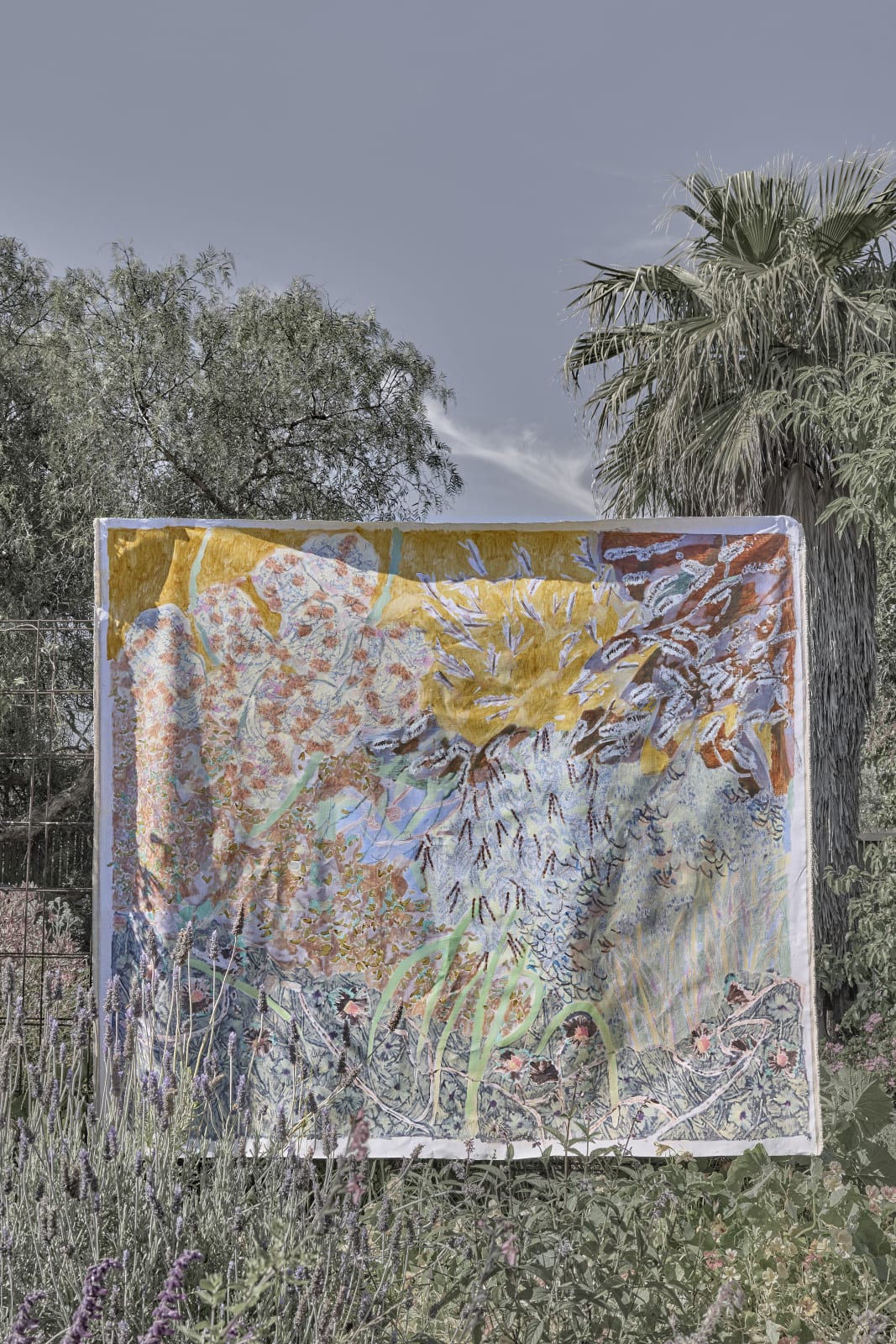 Amy Wright, Summer garden with a native mask, 2025