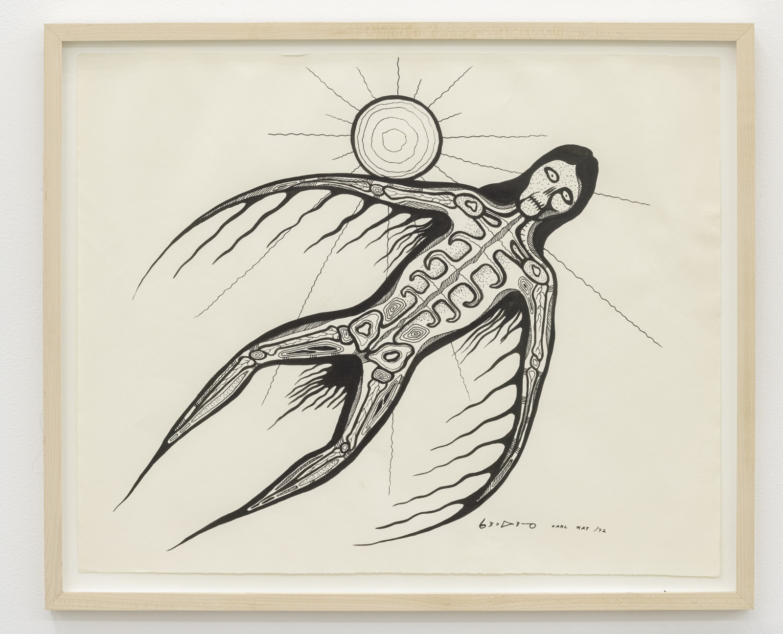 Carl Ray (1943-1978) Anishinaabe (Ojibwe), Untitled (Flying Skeletal Figure), 1972