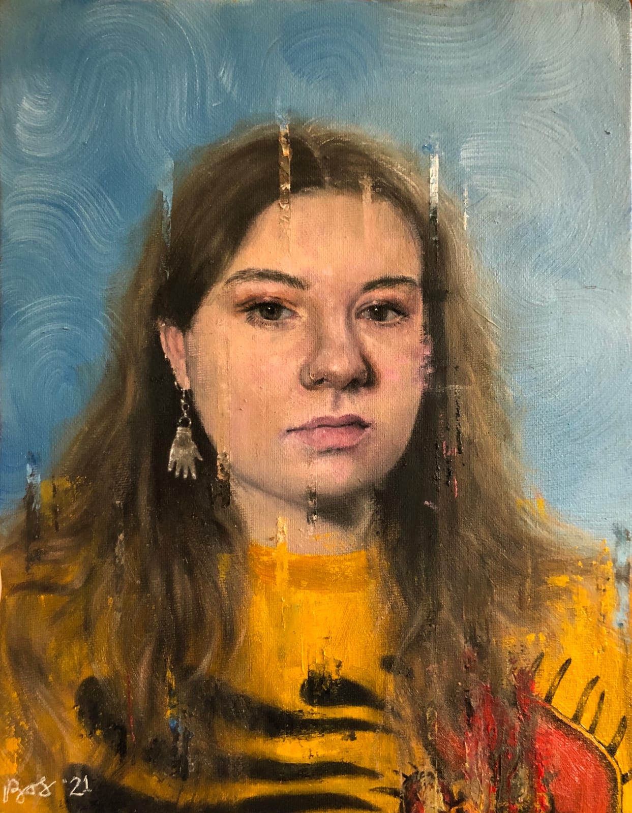 Rosie Phillips, Static, Self-Portrait , 2021