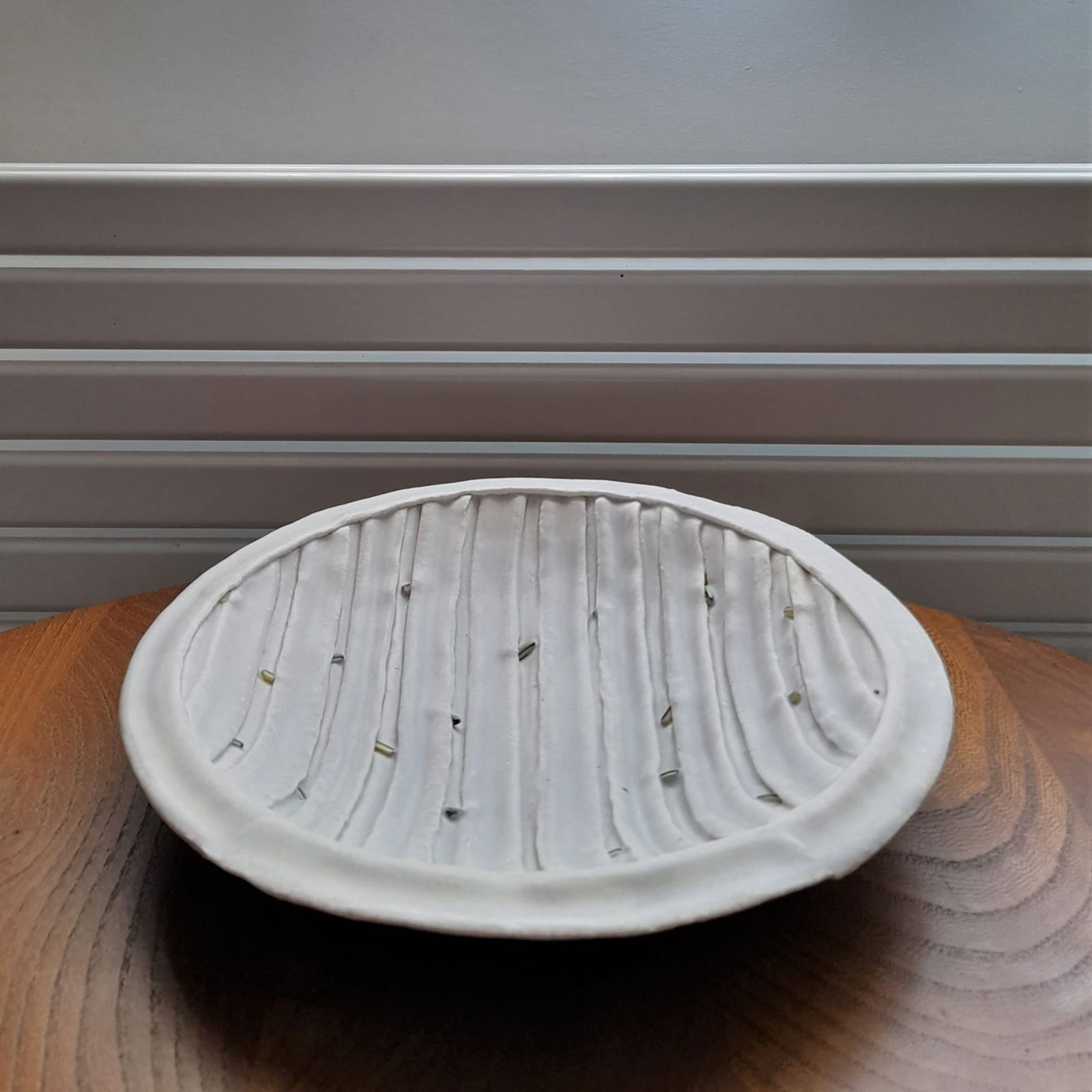 Kathryn Hearn, Low Grey Bowl with inclusions, 2021