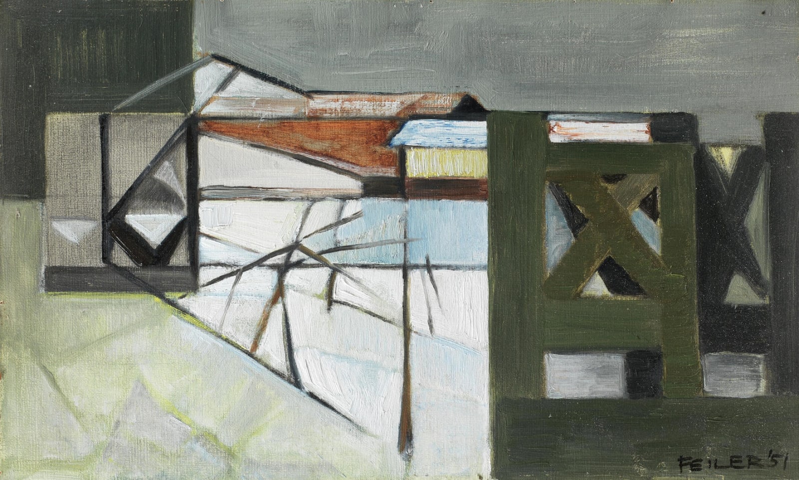 Paul Feiler, Landing Stage Falmouth, 1951